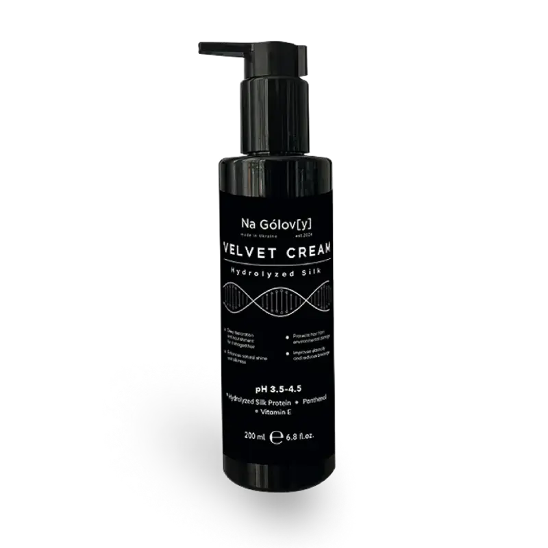 Незмивний крем-кондиціонер із гідролізованим шовком VELVET CREAM (200 ml) Na Gólov[y] - Зображення 2