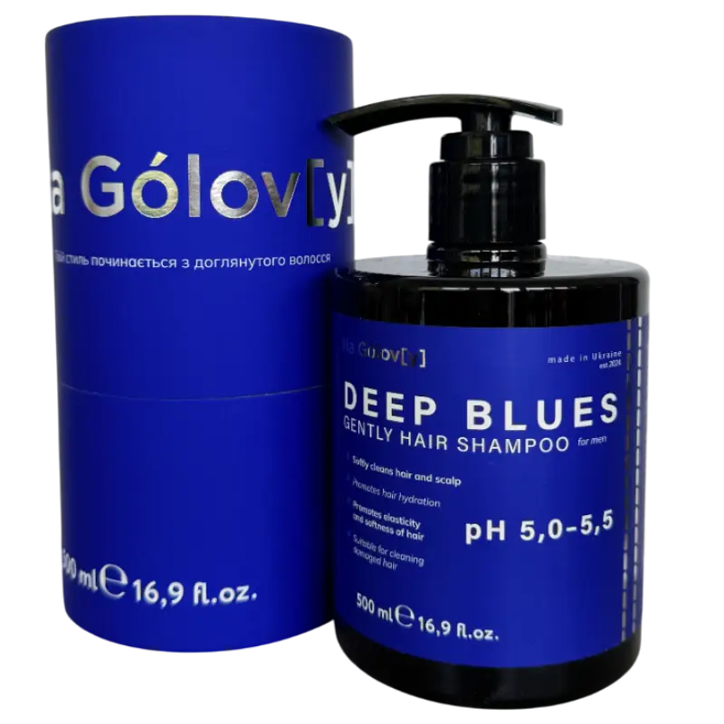 Чоловічий шампунь із м’якою дією Deep Blues (500 ml) Na Gólov[y] - Зображення 2