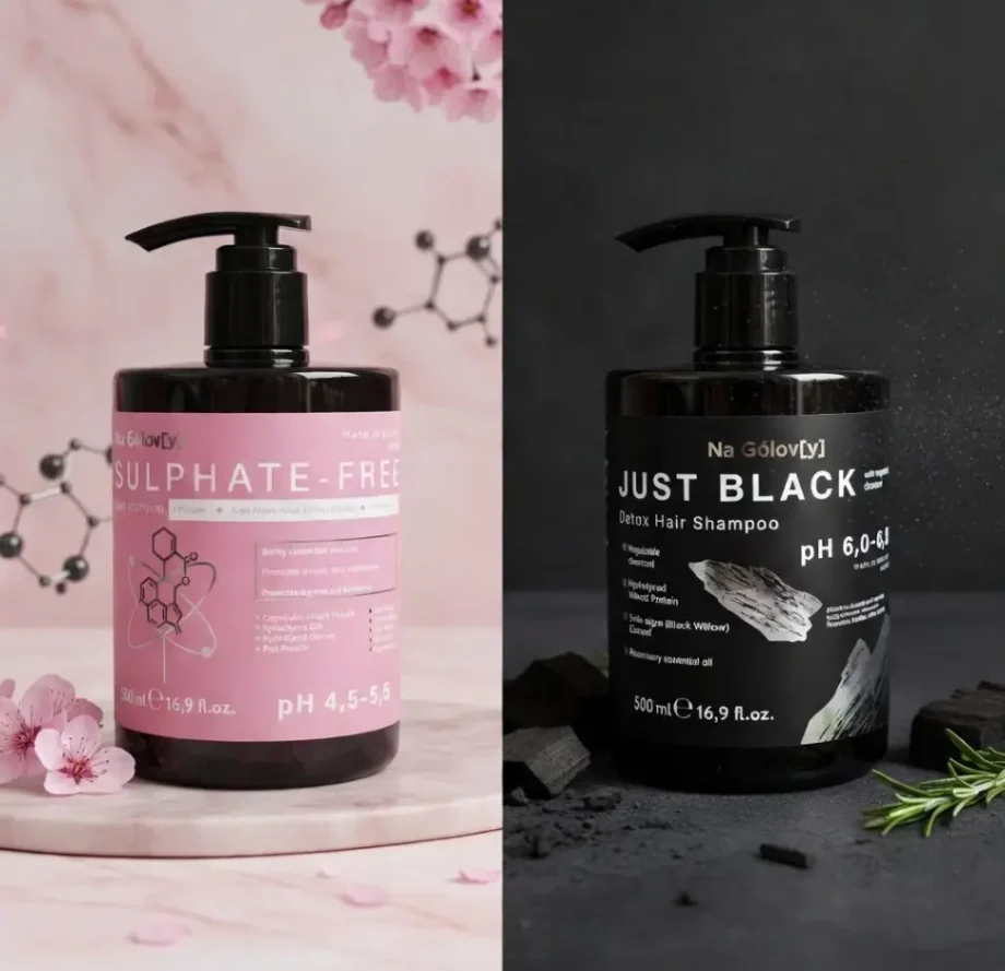 Порівняння шампунів na golovy Just Black і Sulphate free